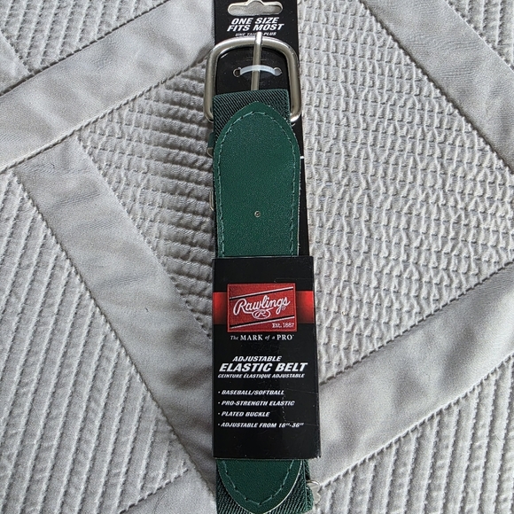 NWT Rawlings Adult Baseball/Softball Adjustable Elastic Belt In Dark Green - Picture 1 of 5